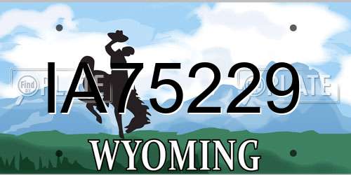 IA75229 Wyoming License Plate