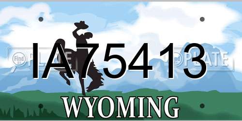 IA75413 Wyoming License Plate