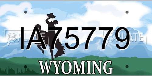 IA75779 Wyoming License Plate