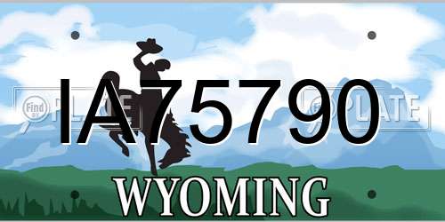 IA75790 Wyoming License Plate