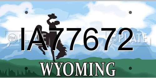 IA77672 Wyoming License Plate