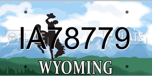 IA78779 Wyoming License Plate
