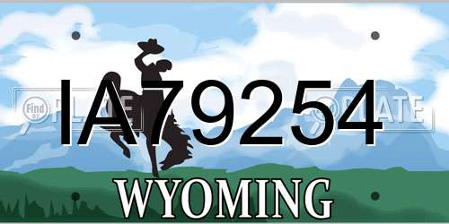 IA79254 Wyoming License Plate
