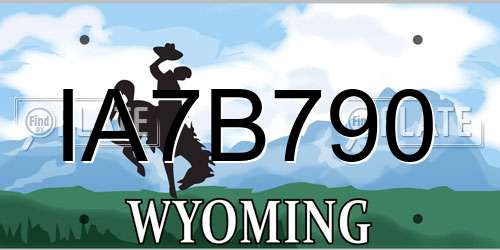 IA7B790 Wyoming License Plate