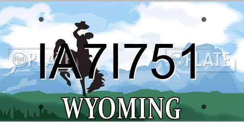 IA7I751 Wyoming License Plate