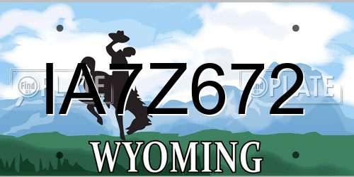IA7Z672 Wyoming License Plate