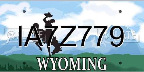 IA7Z779 Wyoming License Plate