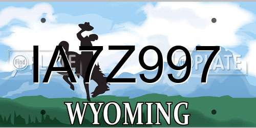 IA7Z997 Wyoming License Plate