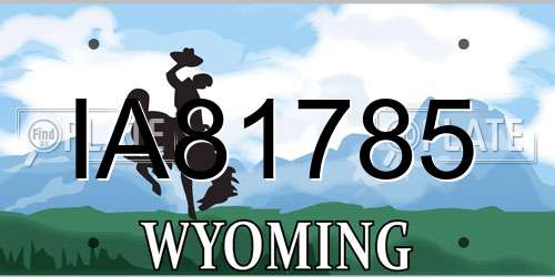 IA81785 Wyoming License Plate
