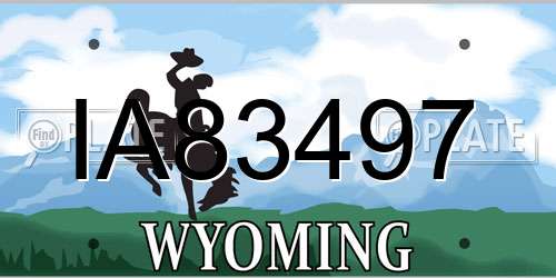 IA83497 Wyoming License Plate