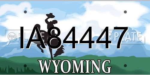 IA84447 Wyoming License Plate