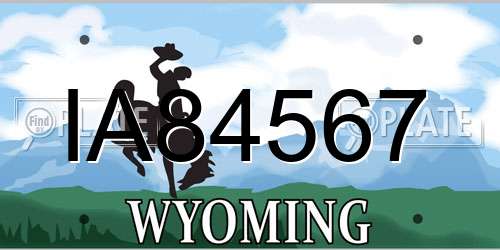 IA84567 Wyoming License Plate