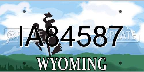 IA84587 Wyoming License Plate