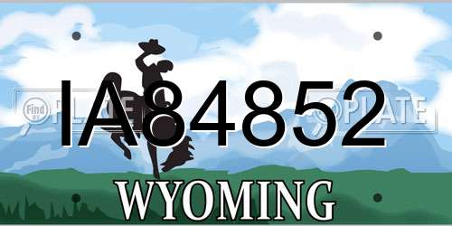 IA84852 Wyoming License Plate