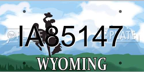 IA85147 Wyoming License Plate