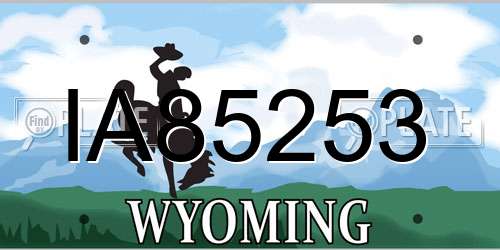 IA85253 Wyoming License Plate