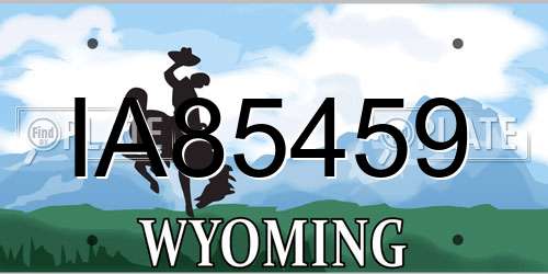 IA85459 Wyoming License Plate