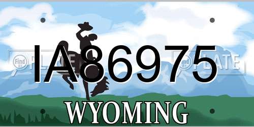 IA86975 Wyoming License Plate