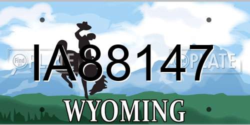 IA88147 Wyoming License Plate