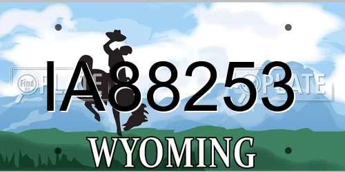 IA88253 Wyoming License Plate