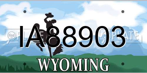 IA88903 Wyoming License Plate