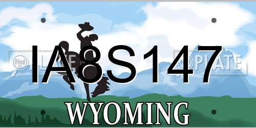 IA8S147 Wyoming License Plate