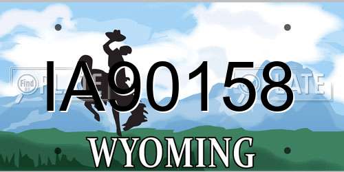 IA90158 Wyoming License Plate