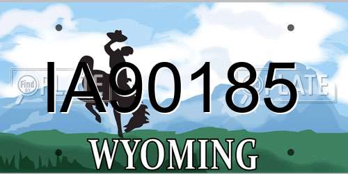 IA90185 Wyoming License Plate