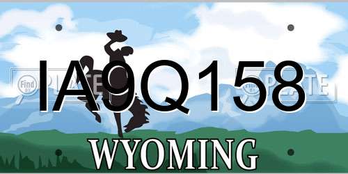 IA9Q158 Wyoming License Plate