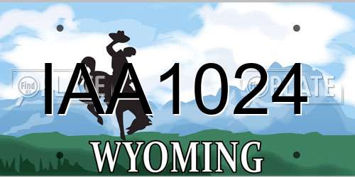 IAA1024 Wyoming License Plate