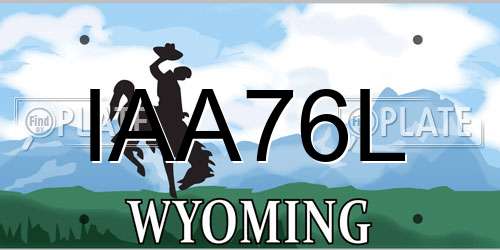 IAA76L Wyoming License Plate