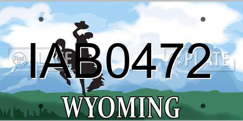 IAB0472 Wyoming License Plate