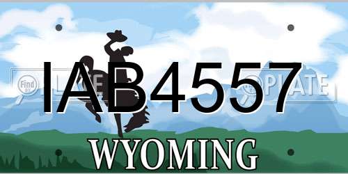 IAB4557 Wyoming License Plate