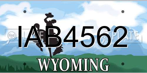 IAB4562 Wyoming License Plate
