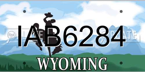IAB6284 Wyoming License Plate