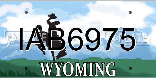 IAB6975 Wyoming License Plate