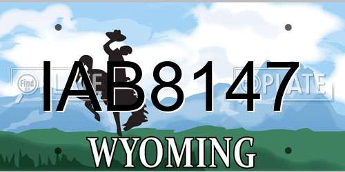 IAB8147 Wyoming License Plate