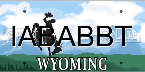 IABABBT Wyoming License Plate