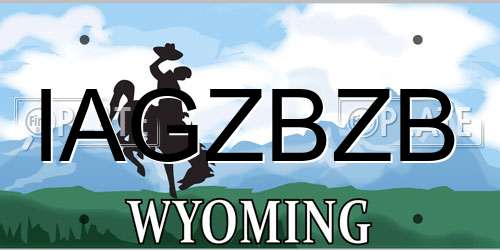 IAGZBZB Wyoming License Plate