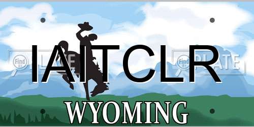 IAITCLR Wyoming License Plate