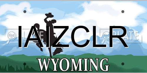 IAIZCLR Wyoming License Plate