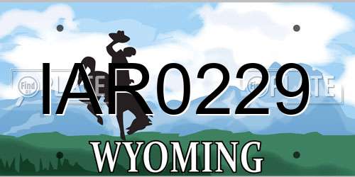 IAR0229 Wyoming License Plate