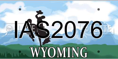 IAS2076 Wyoming License Plate