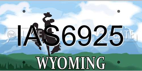 IAS6925 Wyoming License Plate