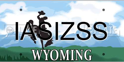 IASIZSS Wyoming License Plate