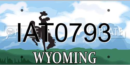 IAT0793 Wyoming License Plate