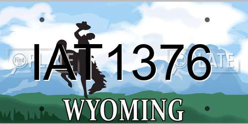 IAT1376 Wyoming License Plate