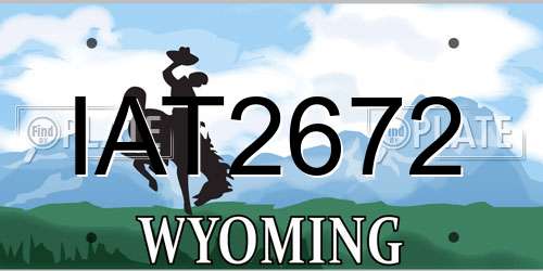 IAT2672 Wyoming License Plate
