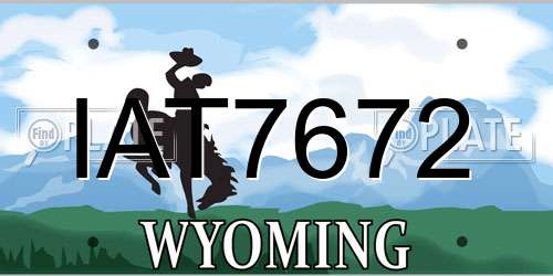 IAT7672 Wyoming License Plate