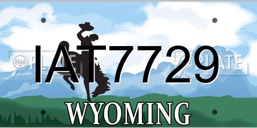 IAT7729 Wyoming License Plate